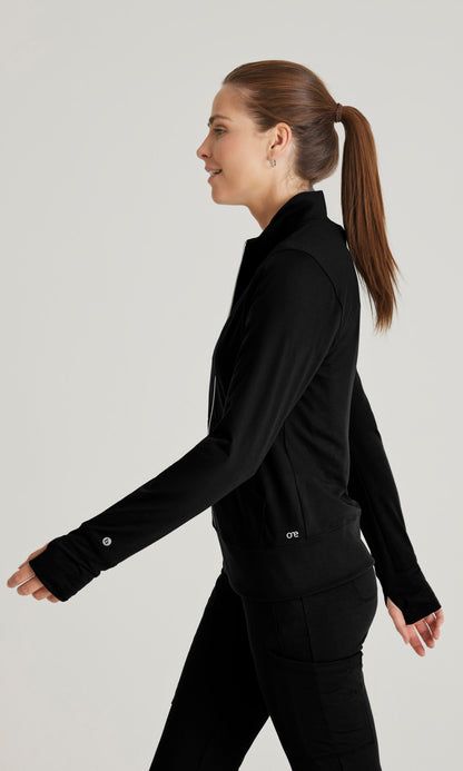 Barco One Performance Knits BOW896 Arena Knit Scrub Jacket Jacket Black