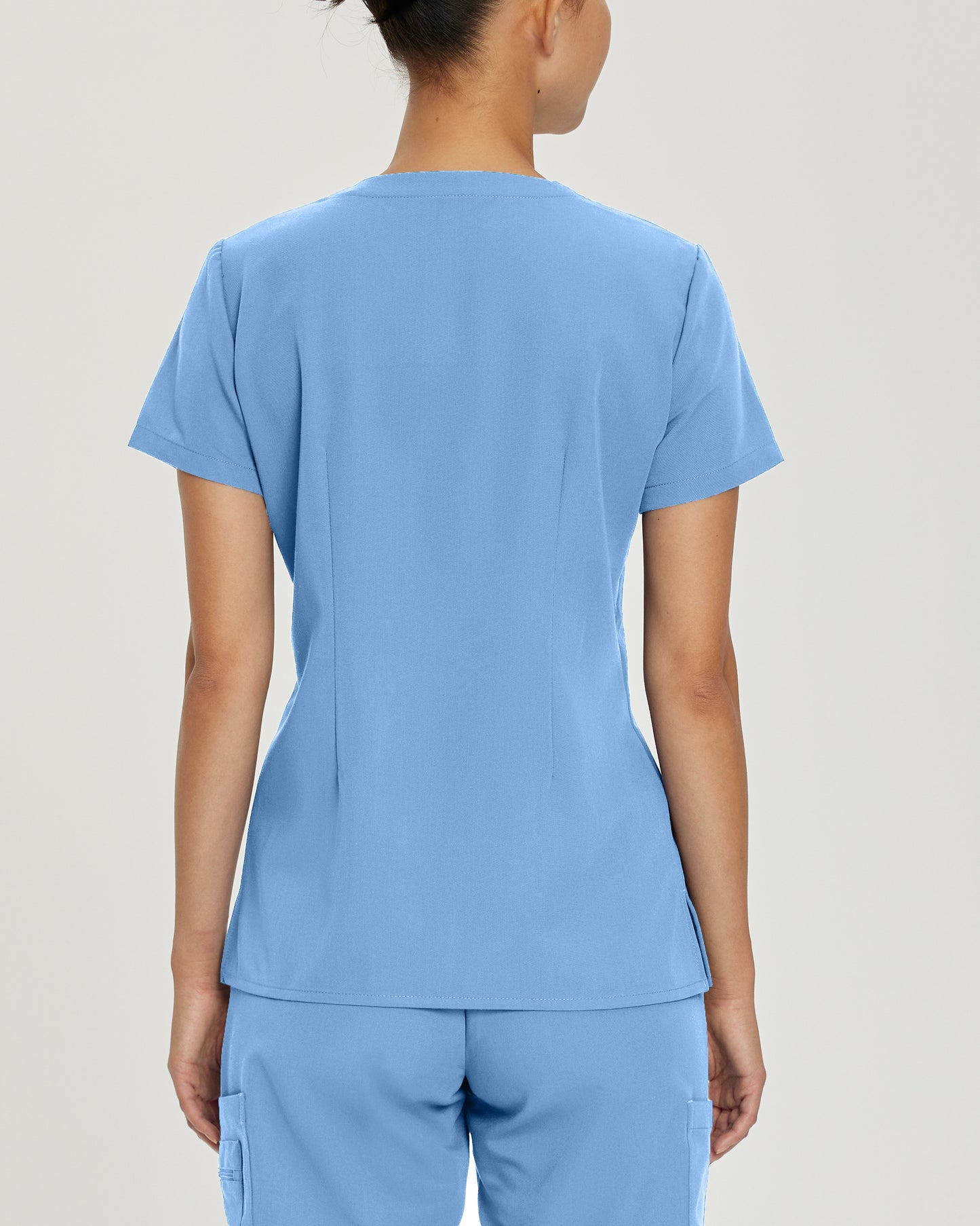 V-Tess 794 Women's 1 Pocket V Neck Scrub Top Ceil Blue Image