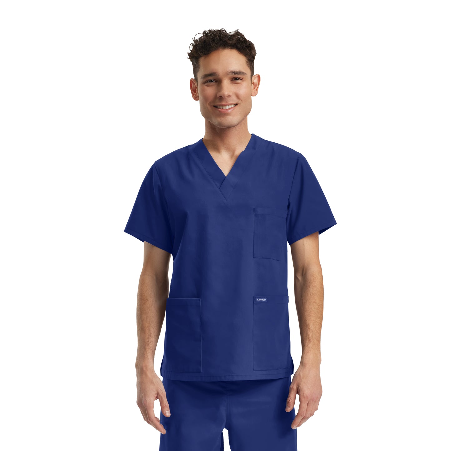 Essentials LT121 Unisex 3 Pocket V Neck Scrub Top Royal Blue Image