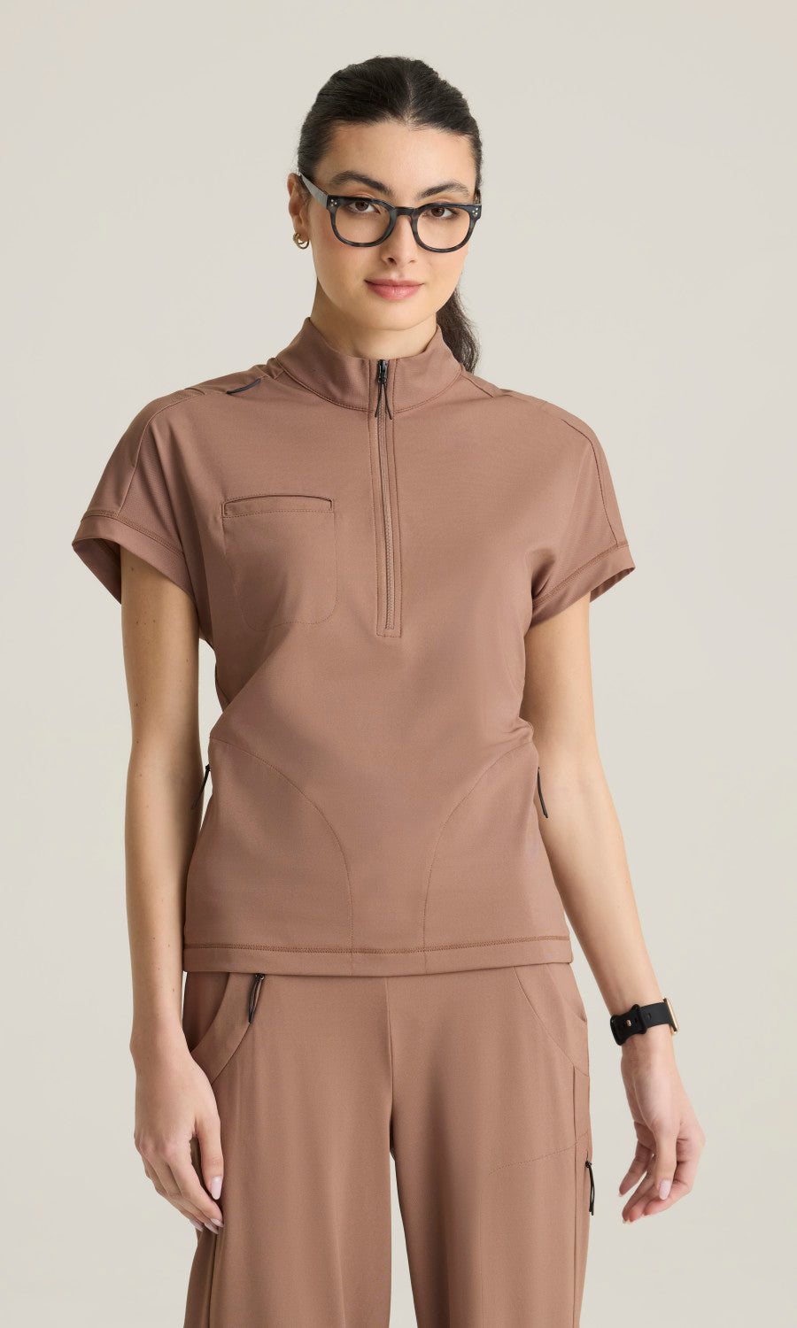 Grey's Anatomy Knits GRST319 Crystal Top Brownstone - front