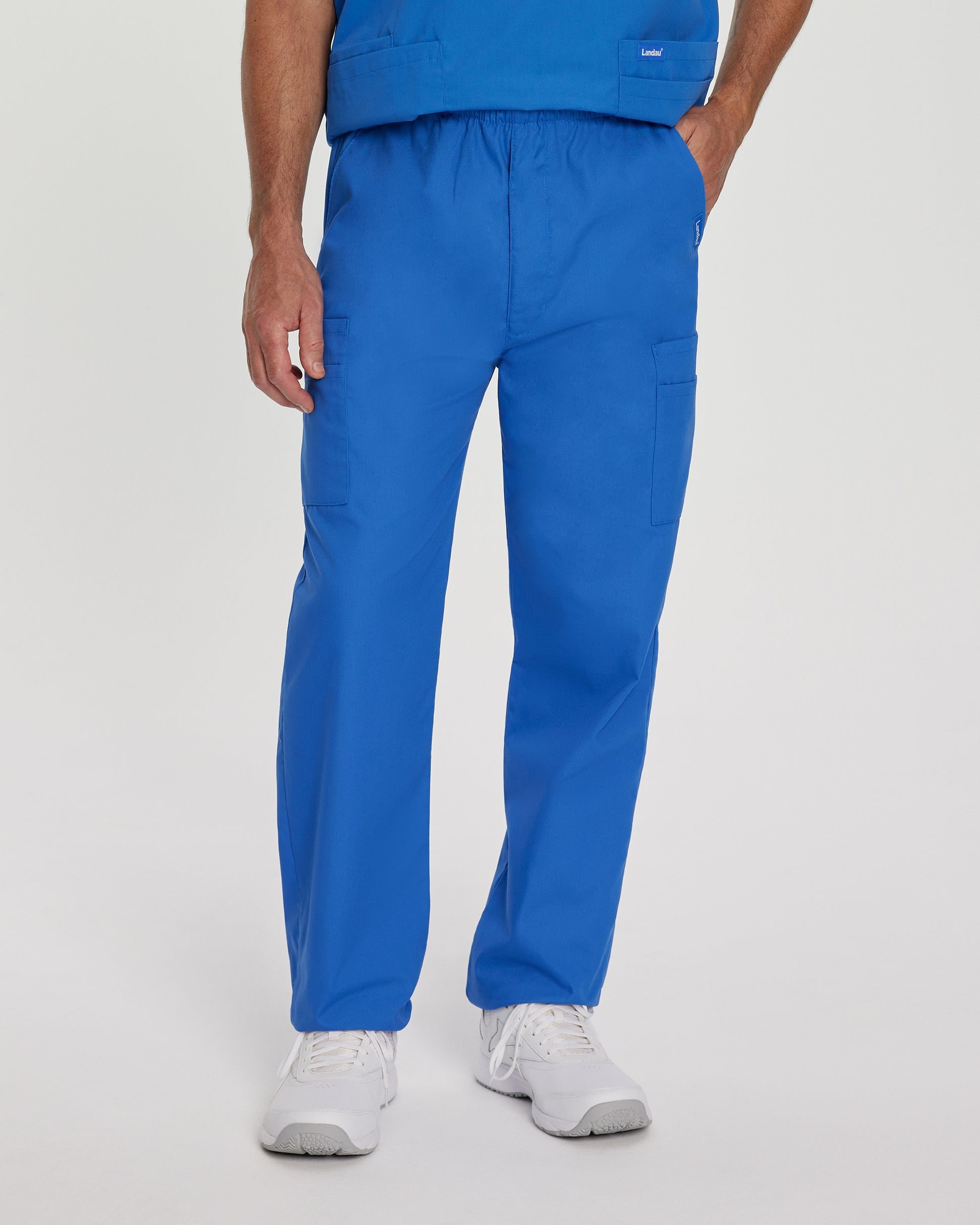 Essentials 8555 Men's Cargo Scrub Pants Royal Blue Image