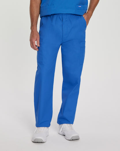 Essentials 8555 Men's Cargo Scrub Pants Royal Blue Image