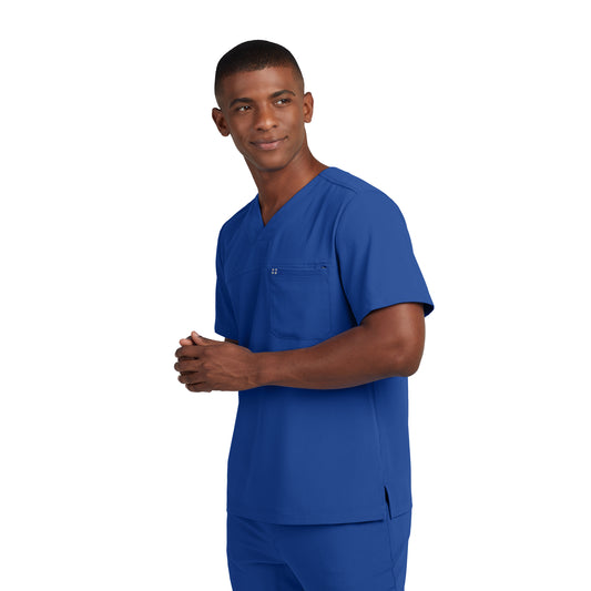 CRFT WT131 Men's 2 Pocket V Neck Scrub Top Royal Image