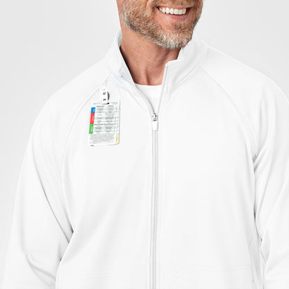 Layers 8309 Men's Fleece Full Zip Jacket White Model Image Alternate | Wink