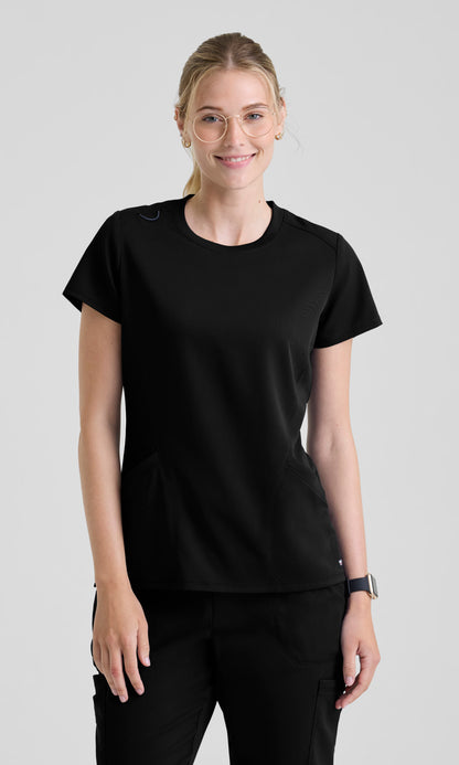 Grey's Anatomy Stretch GRST354 Lisa Top Black - front