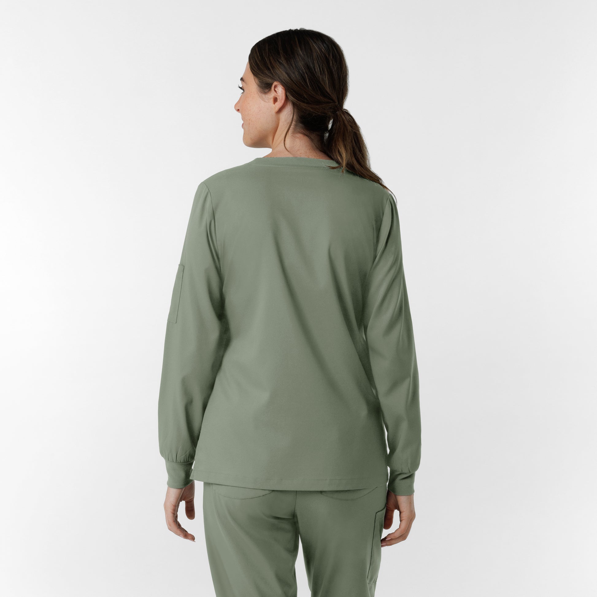 Boundless 6551 Women's Classic Long Sleeve Scrub Tee Sage