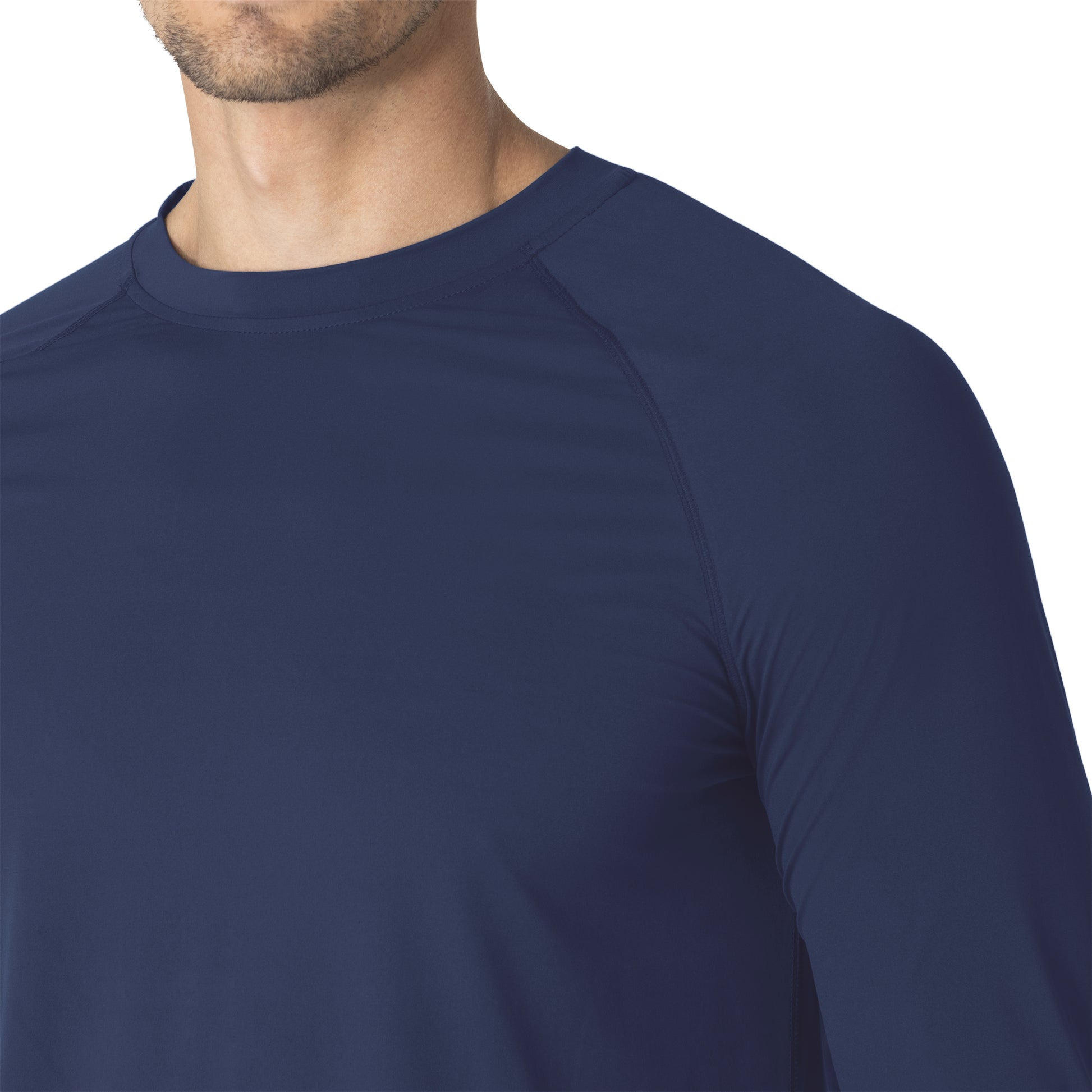 Force Sub-Scrubs C32002 Men's Performance Long Sleeve Tee Navy Model Image Left Side | Carhartt