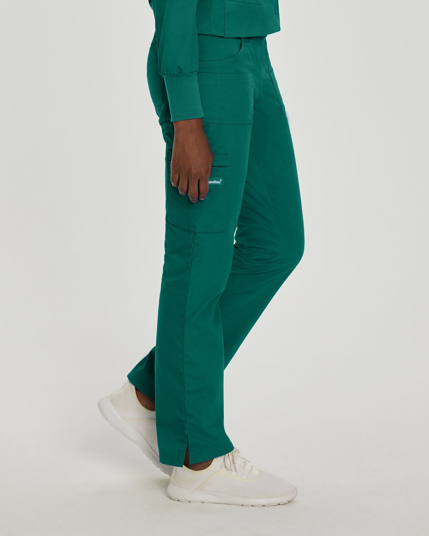 Essentials 8380 Women's Cargo Scrub Pants Hunter Green Image