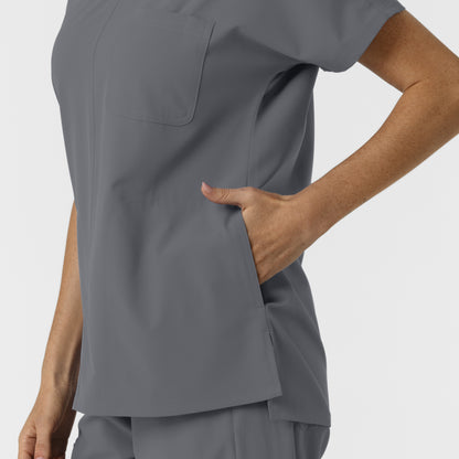 NURTUR 6280 Women's Drop Shoulder Tunic Scrub Top Pewter