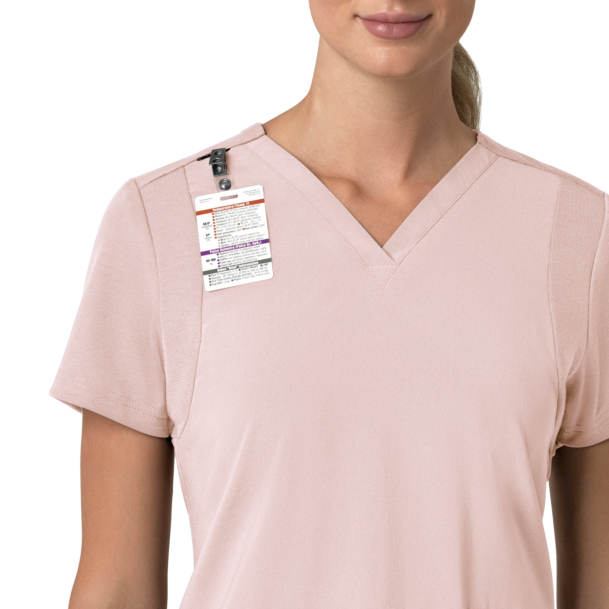 Force Cross-Flex C13210 Women's Flex Panel V-Neck Scrub Top Soft Rose