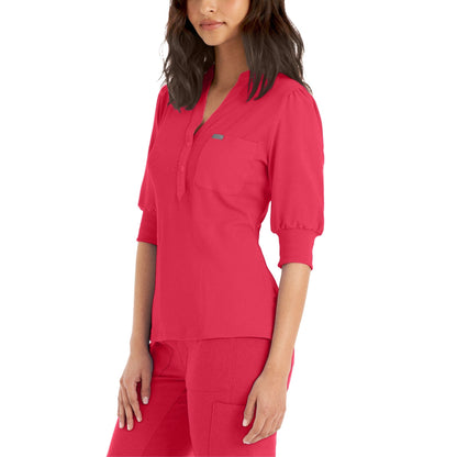 Forward LT114 Women's 3 Pocket Y Neck Scrub Top Tea Berry Image