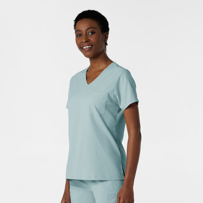 Boundless 6151 Tuck-In Scrub Top Sky Blue Model Image Right Side | Wink