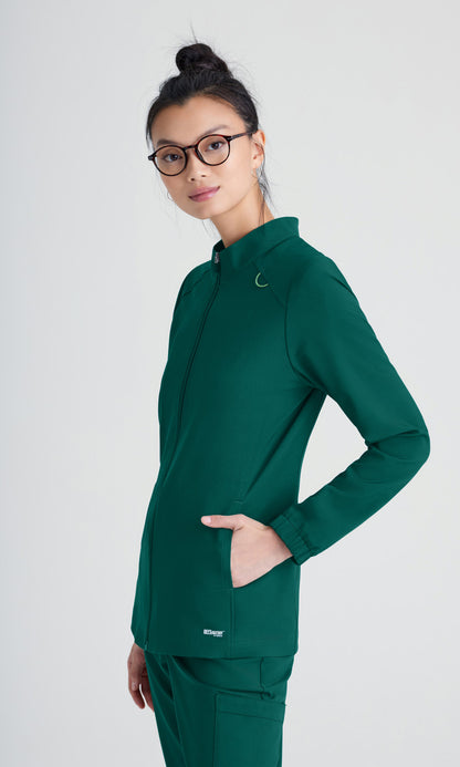 Grey's Anatomy Evolve GSSW886 Virtue Scrub Jacket Hunter Green