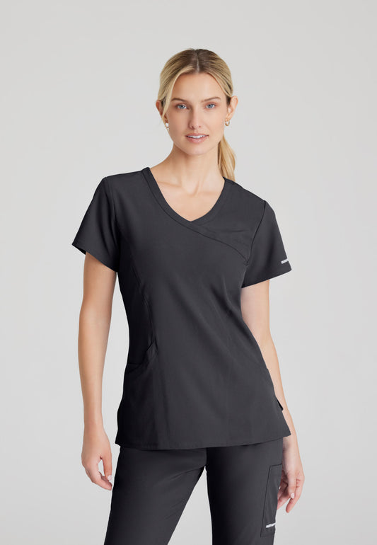 Skechers SK102 Reliance Scrub Top Pewter Model Image Front | Barco