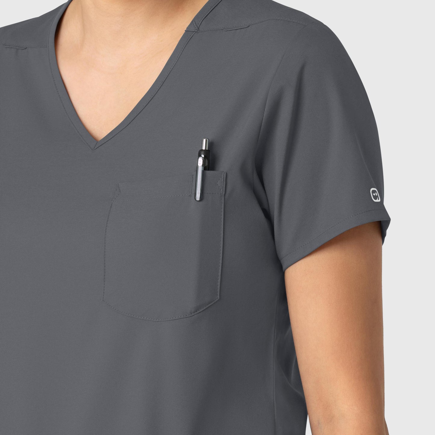 Boundless 6151 Tuck-In Scrub Top Pewter Model Image Alternate | Wink