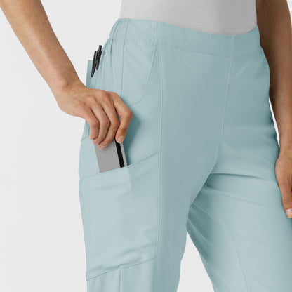 W123 5155 Flat Front Cargo Scrub Pants Sky Blue Model Image Alternate | Wink