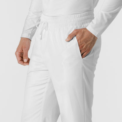 Boundless 5351 Men's Straight Leg Scrub Pants White Model Image Alternate | Wink