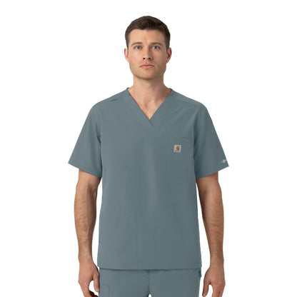 Rugged Flex C16239 Men's Ripstop V-Neck Scrub Top Rolling Thunder