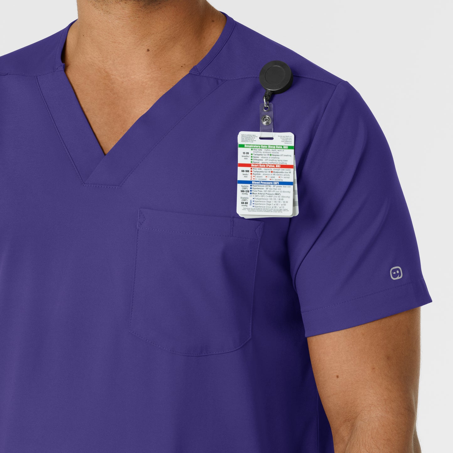 Boundless 6351 Men's Multi Pocket V-Neck Scrub Top Grape Model Image Alternate | Wink