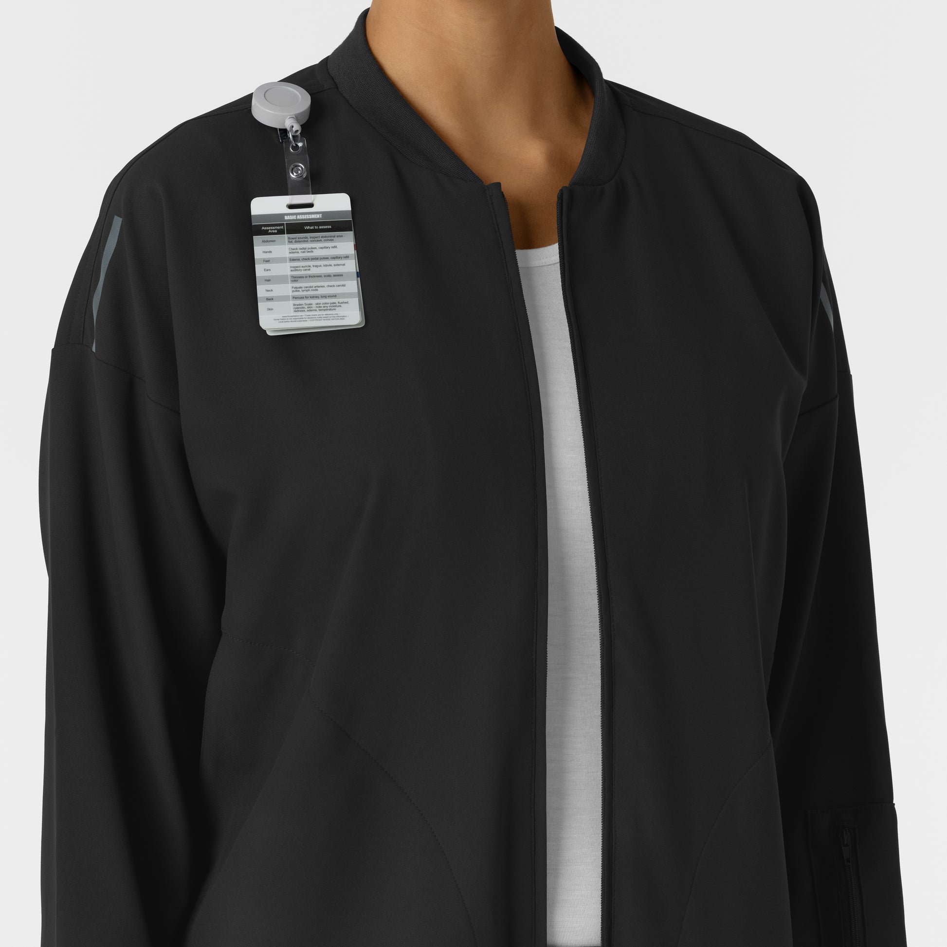 Layers 8066 Bomber Scrub Jacket Black Model Image Alternate | Wink