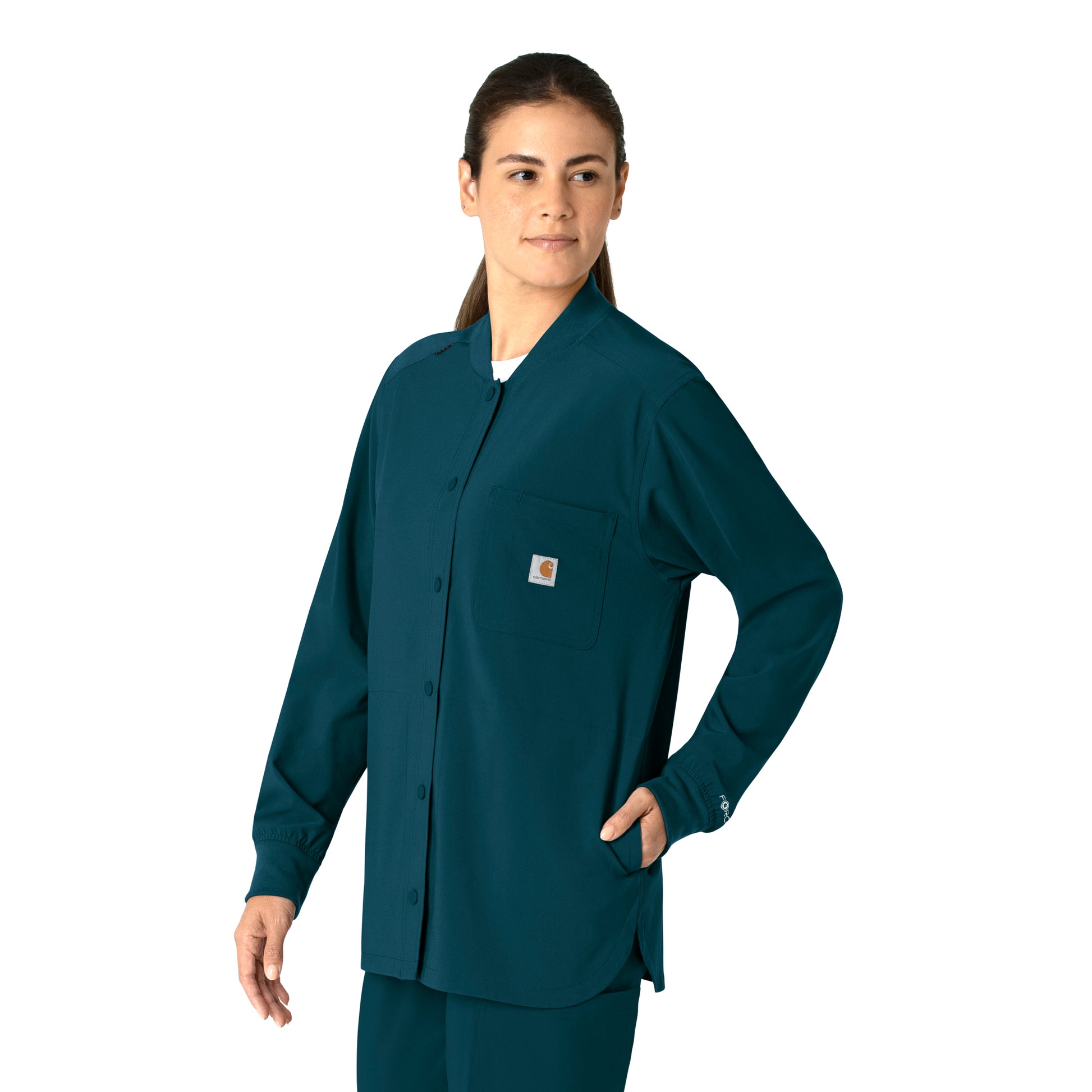 Force Cross-Flex C82210 Shirt Jacket Caribbean Model Image Left Side | Carhartt