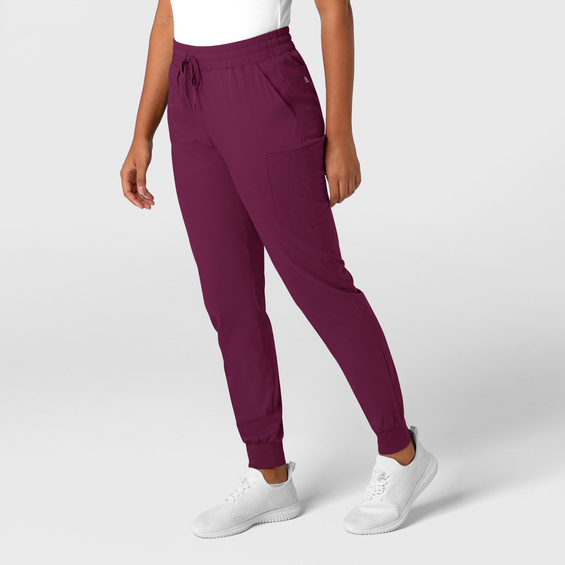 Boundless 5151 Jogger Scrub Pants Wine Model Image Right Side | Wink