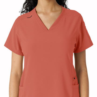 Force Cross-Flex C13310 Women's Knit Panel Scrub Top Dusty Cedar