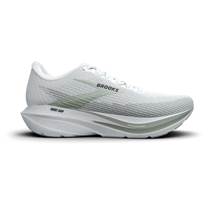 Brooks Men's Ghost Amp White/StormGrey/Navy