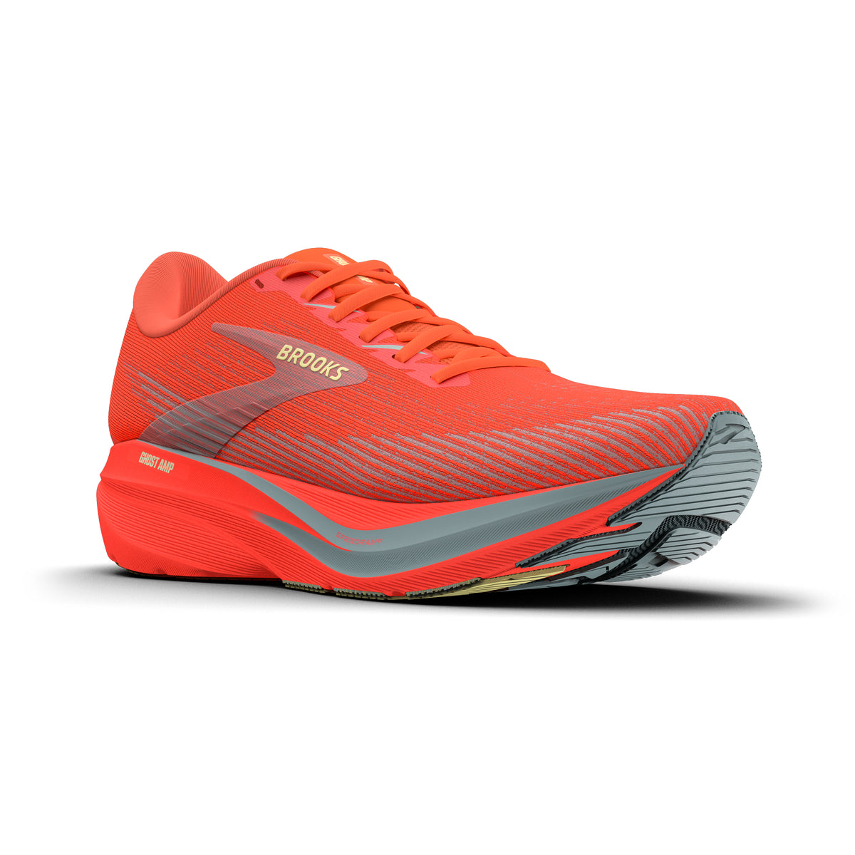 Brooks Men's Ghost Amp Flame/Slate/Yellow