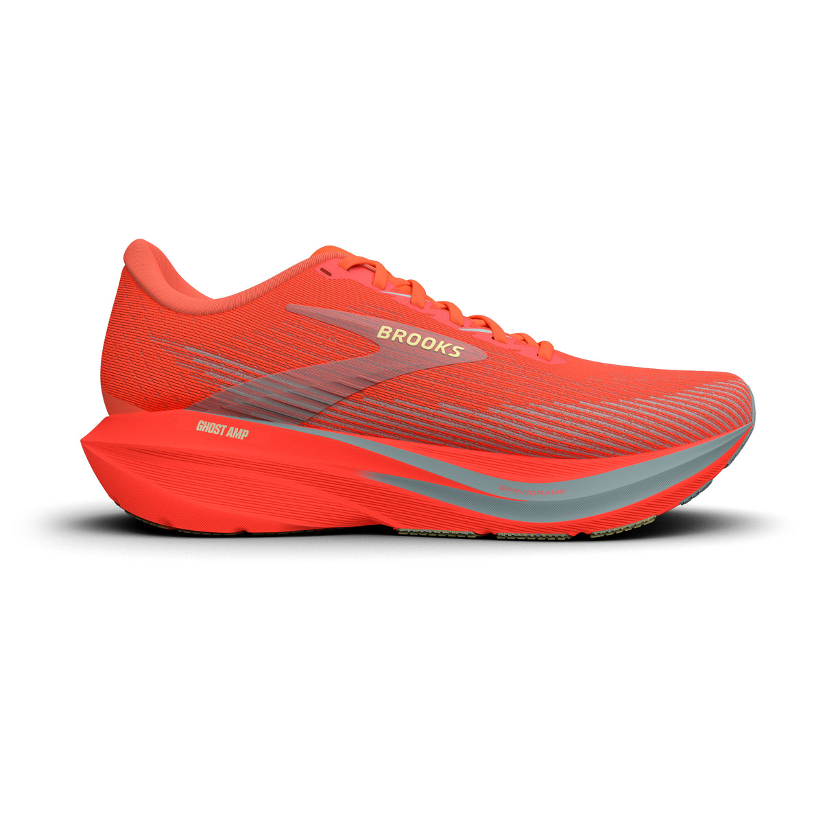Brooks Men's Ghost Amp Flame/Slate/Yellow