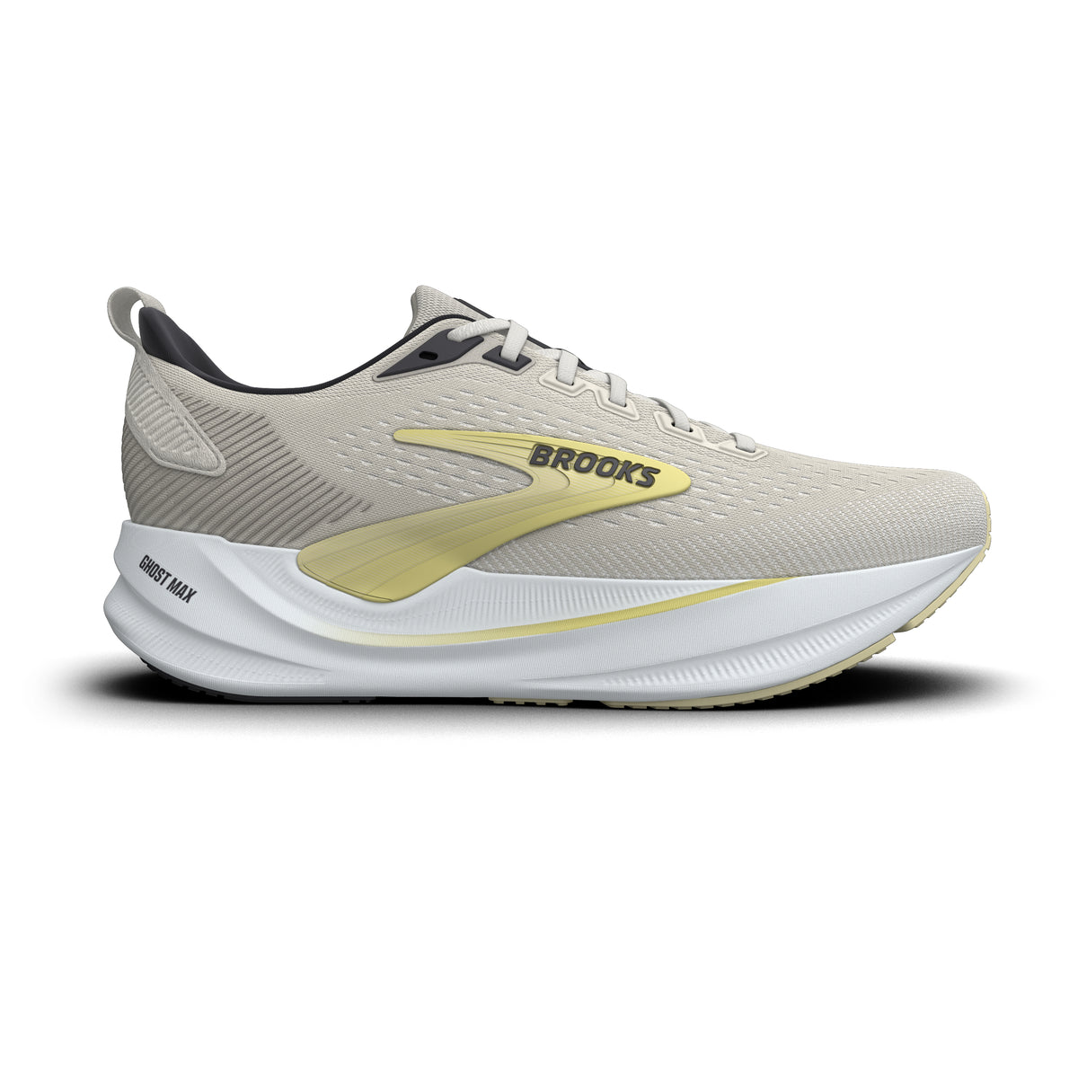 Brooks Women's Ghost Max 4 Tofu/CharcoalArt/Yellow