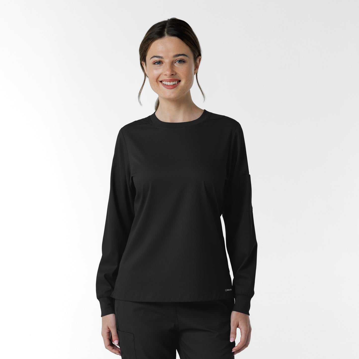 Boundless 6551 Women's Classic Long Sleeve Scrub Tee Black
