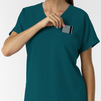 NURTUR 6280 Women's Drop Shoulder Tunic Scrub Top Caribbean