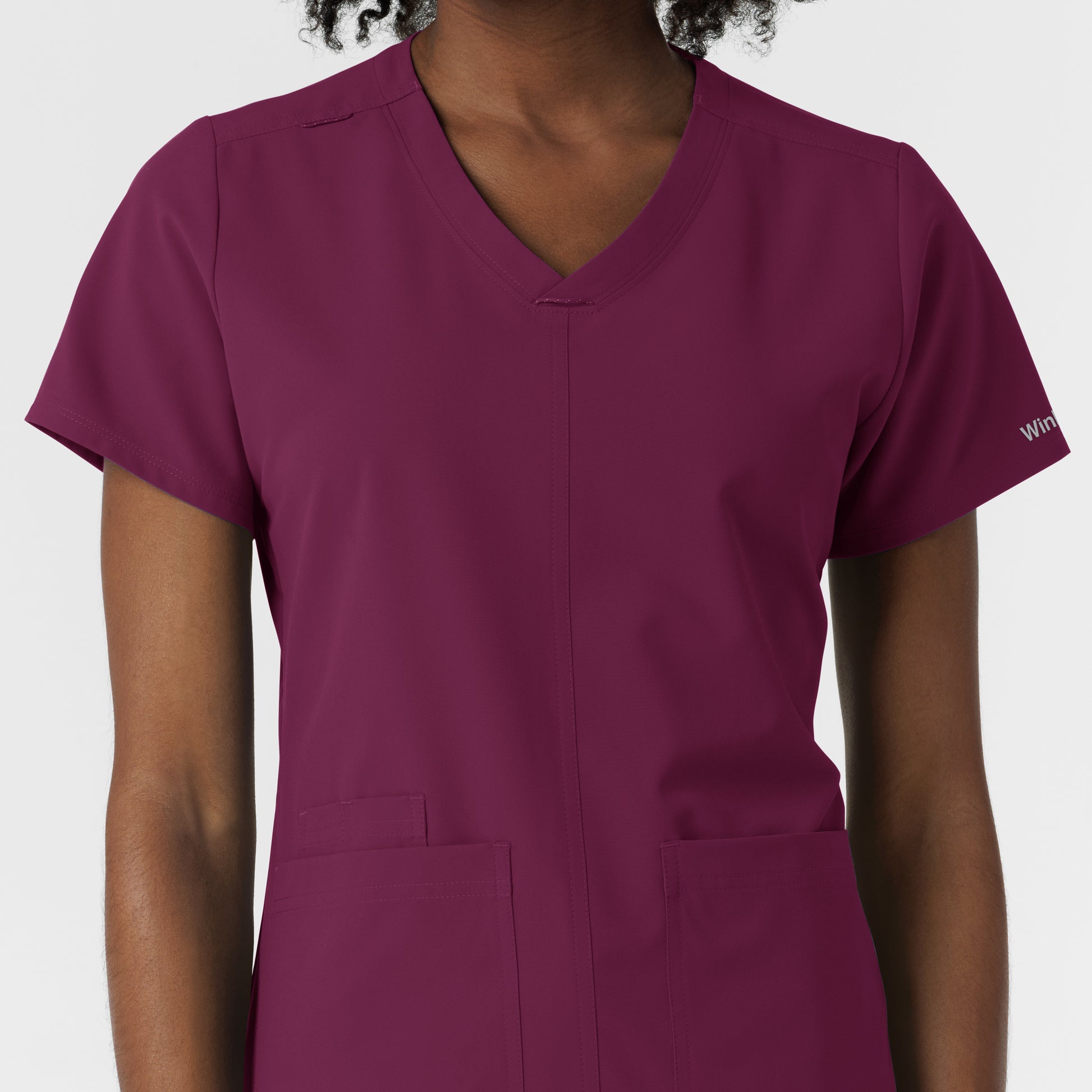 NURTUR 6180 Women's V-Neck Scrub Top Wine