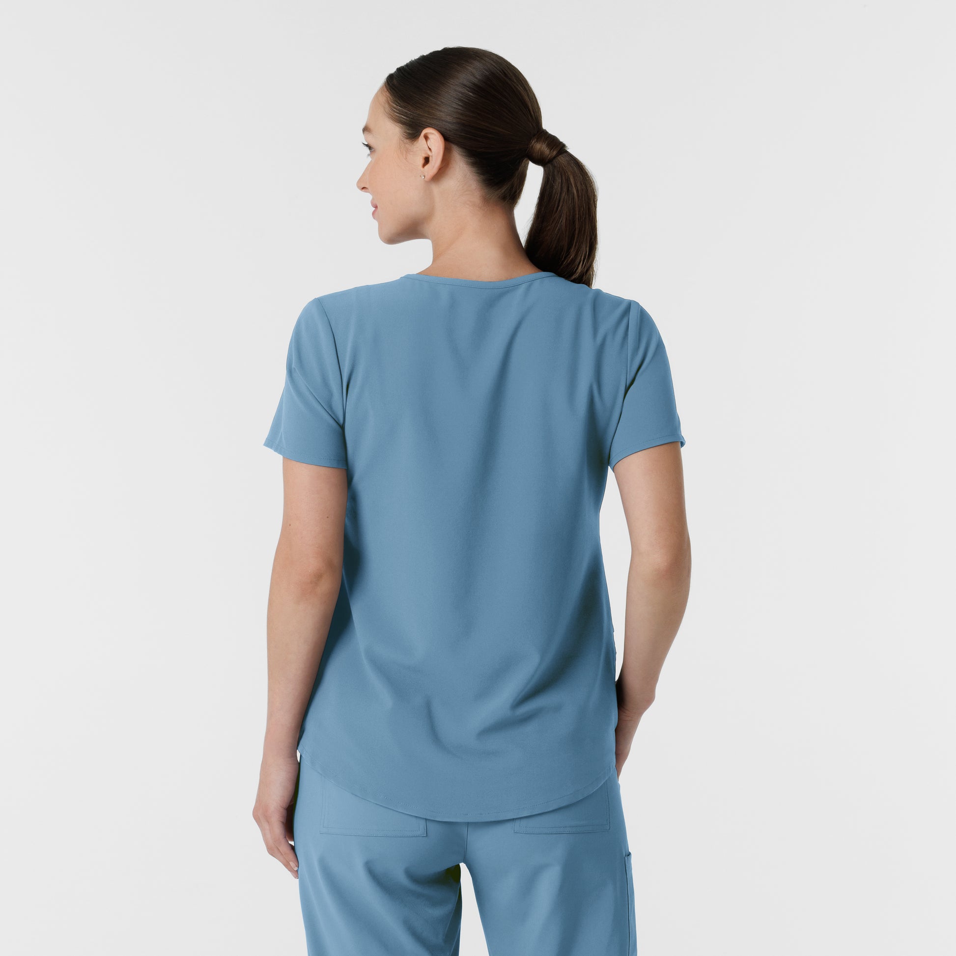 RENEW 6134 Women's V-Neck Scrub Top Pacific Blue