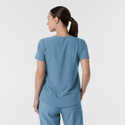 RENEW 6134 Women's V-Neck Scrub Top Pacific Blue