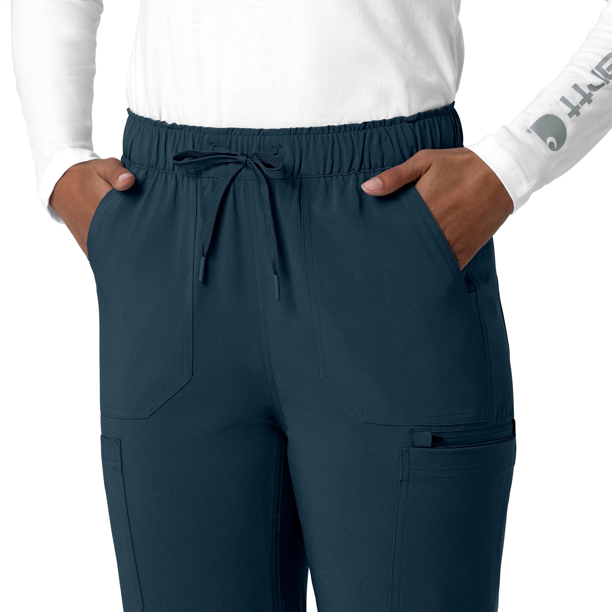 Force Cross-Flex C53210 Straight Leg Cargo Scrub Pants Navy Model Image Alternate | Carhartt