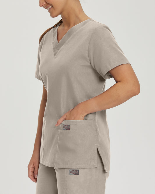 Scrub Zone 70221 Women's 3 Pocket V Neck Scrub Top Sandstone Image