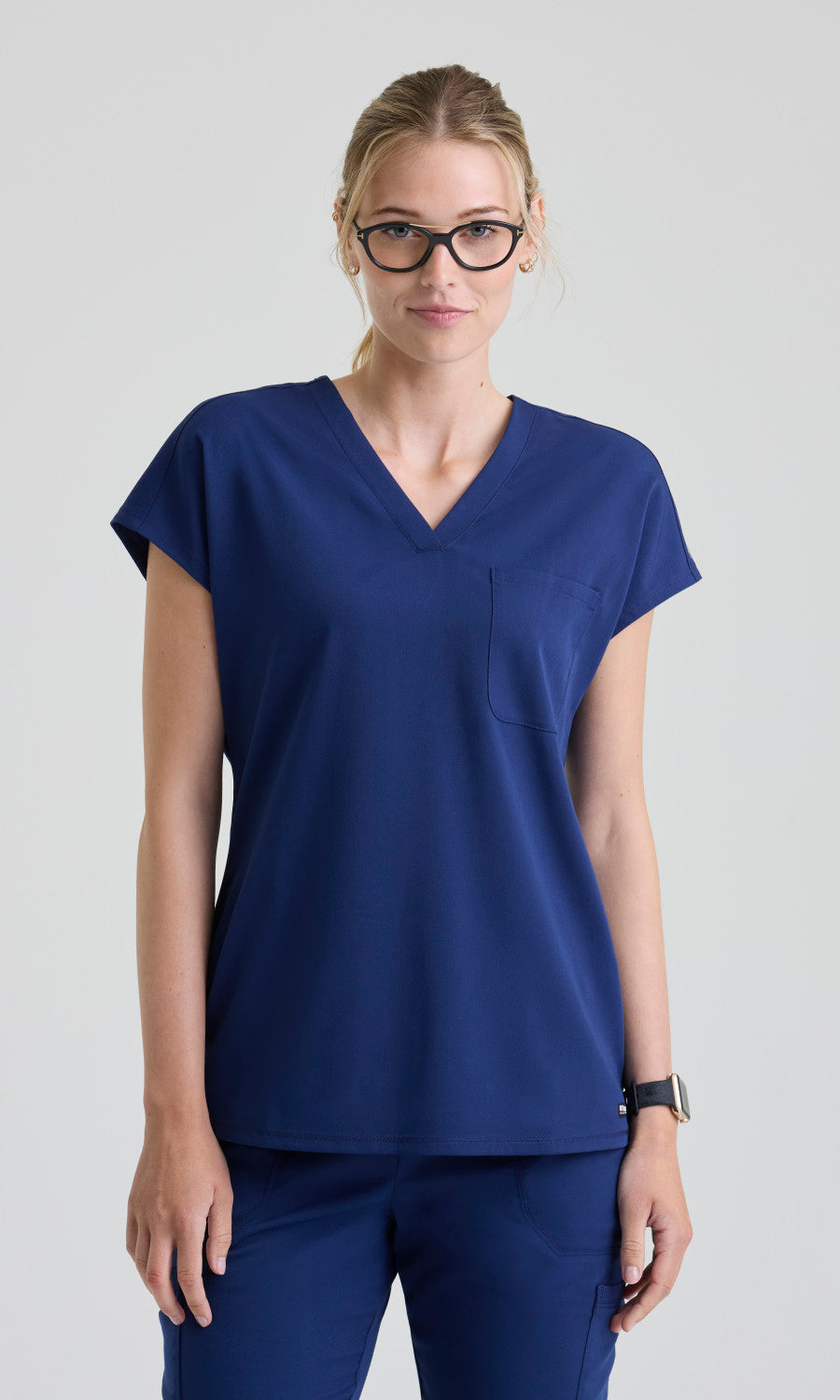 Grey's Anatomy Stretch GRST352 Lexi Top Indigo - front