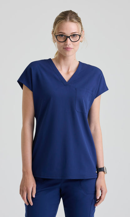 Grey's Anatomy Stretch GRST352 Lexi Top Indigo - front