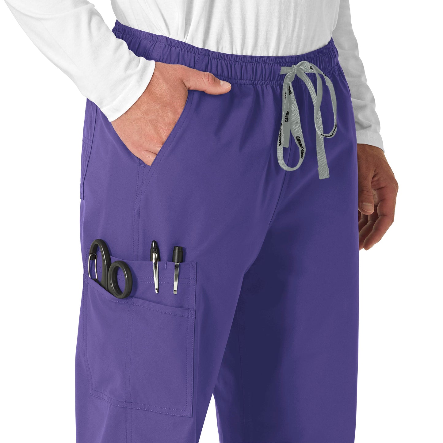 Force Essentials C55013 Unisex Elastic Waist Cargo Scrub Pants Grape Model Image Alternate | Carhartt