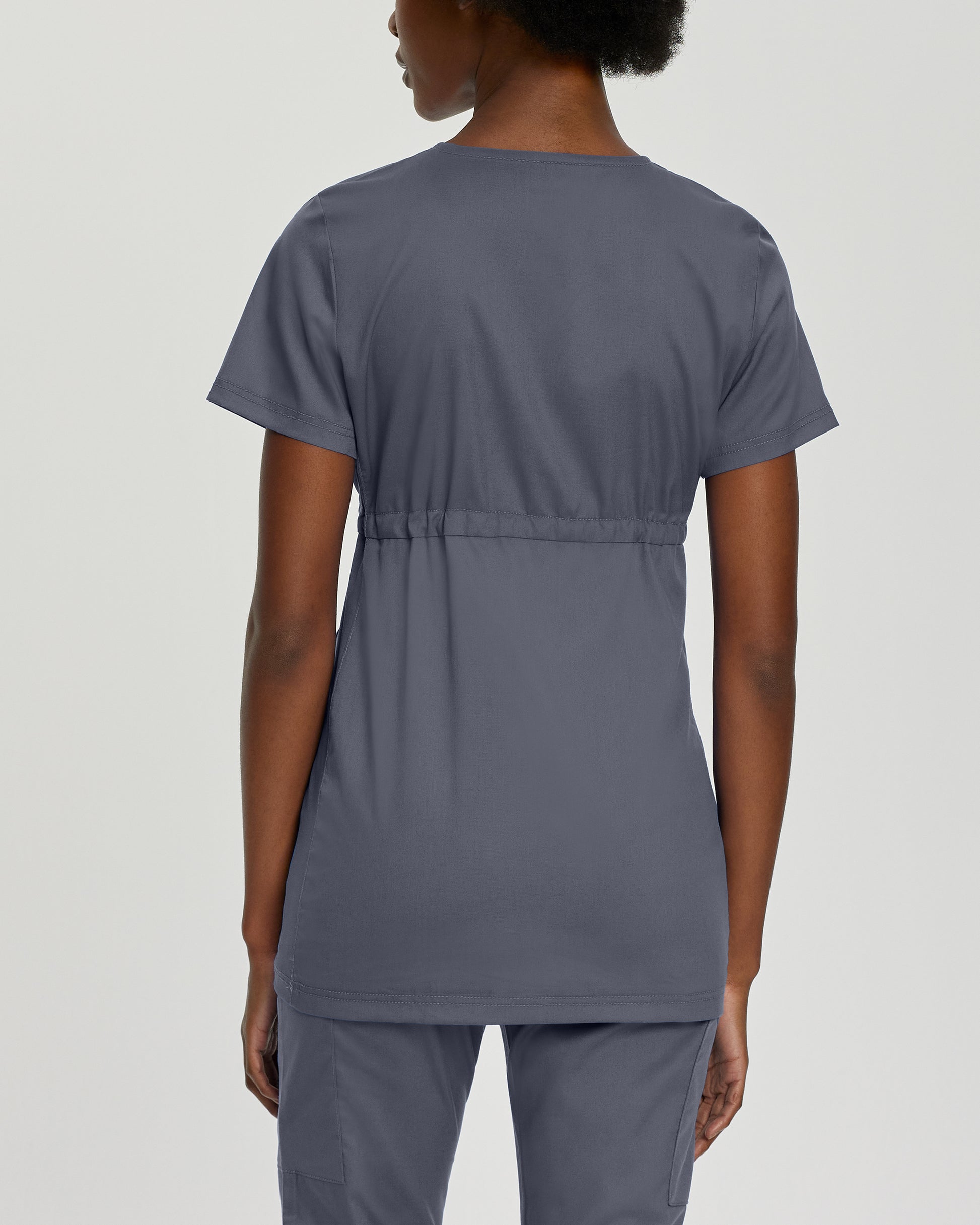 ProFlex 4399 Women's 3 Pocket V Neck Maternity Scrub Top Steel Image