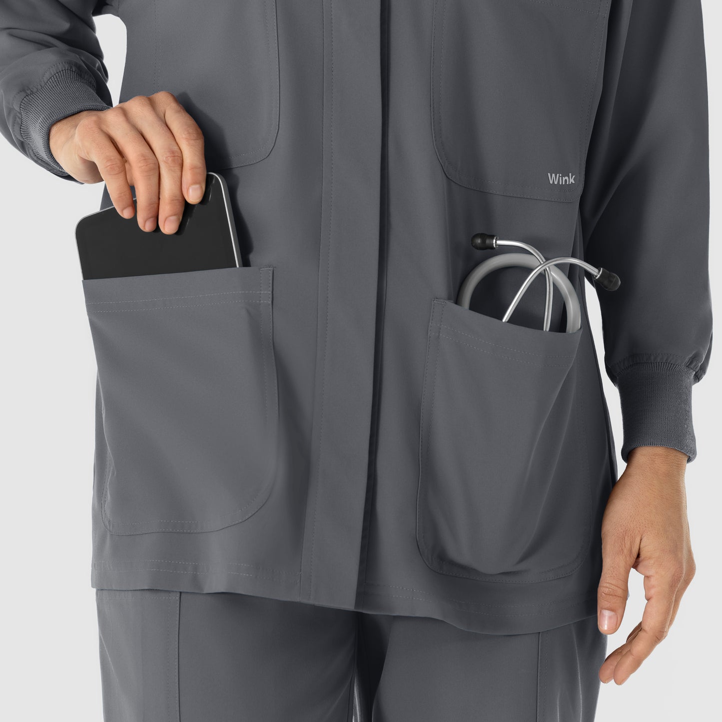 NURTUR 8180 Women’s Scrub Shirt Jacket Pewter