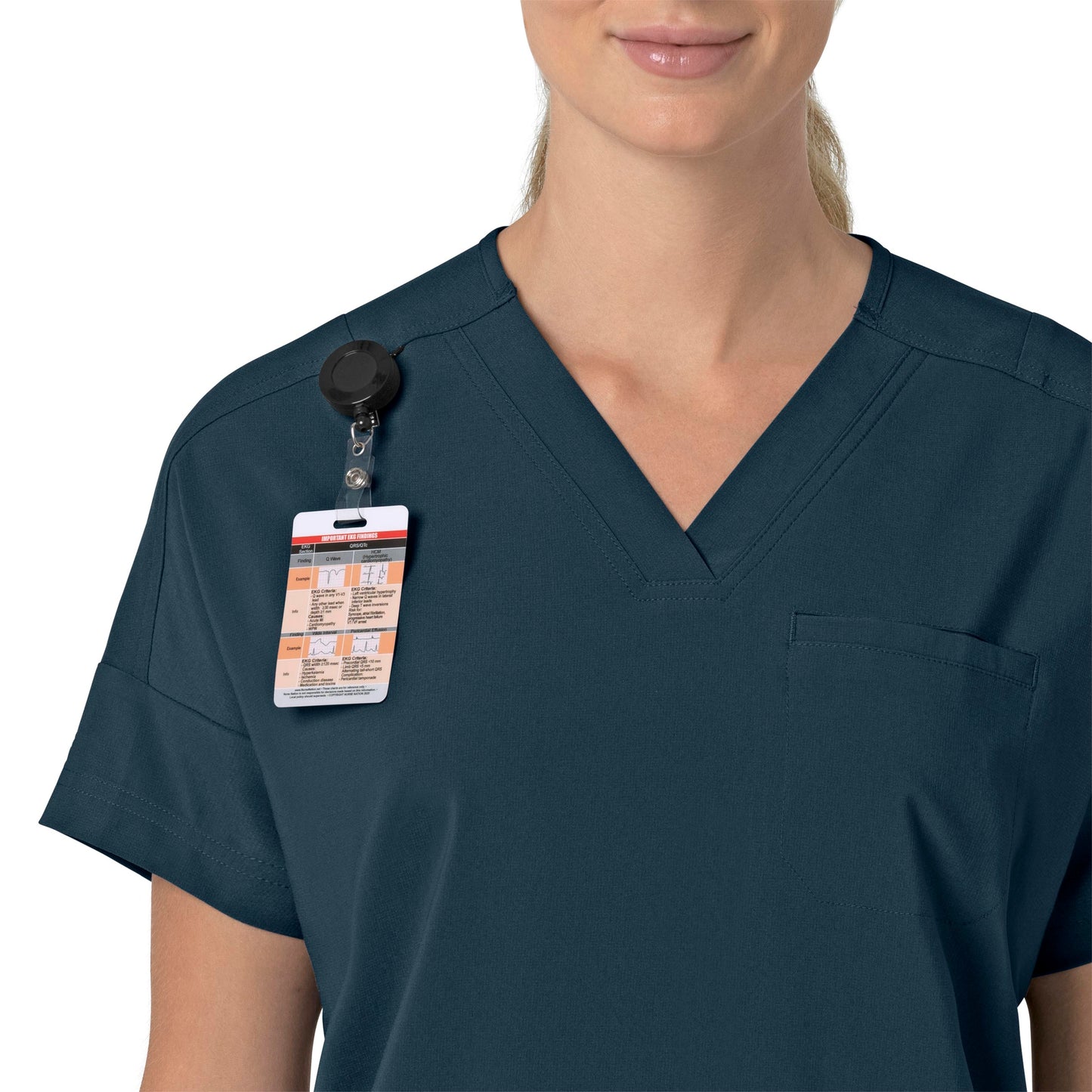 Force Cross-Flex C13110 Oversized V-Neck Scrub Top Navy Model Image Alternate | Carhartt