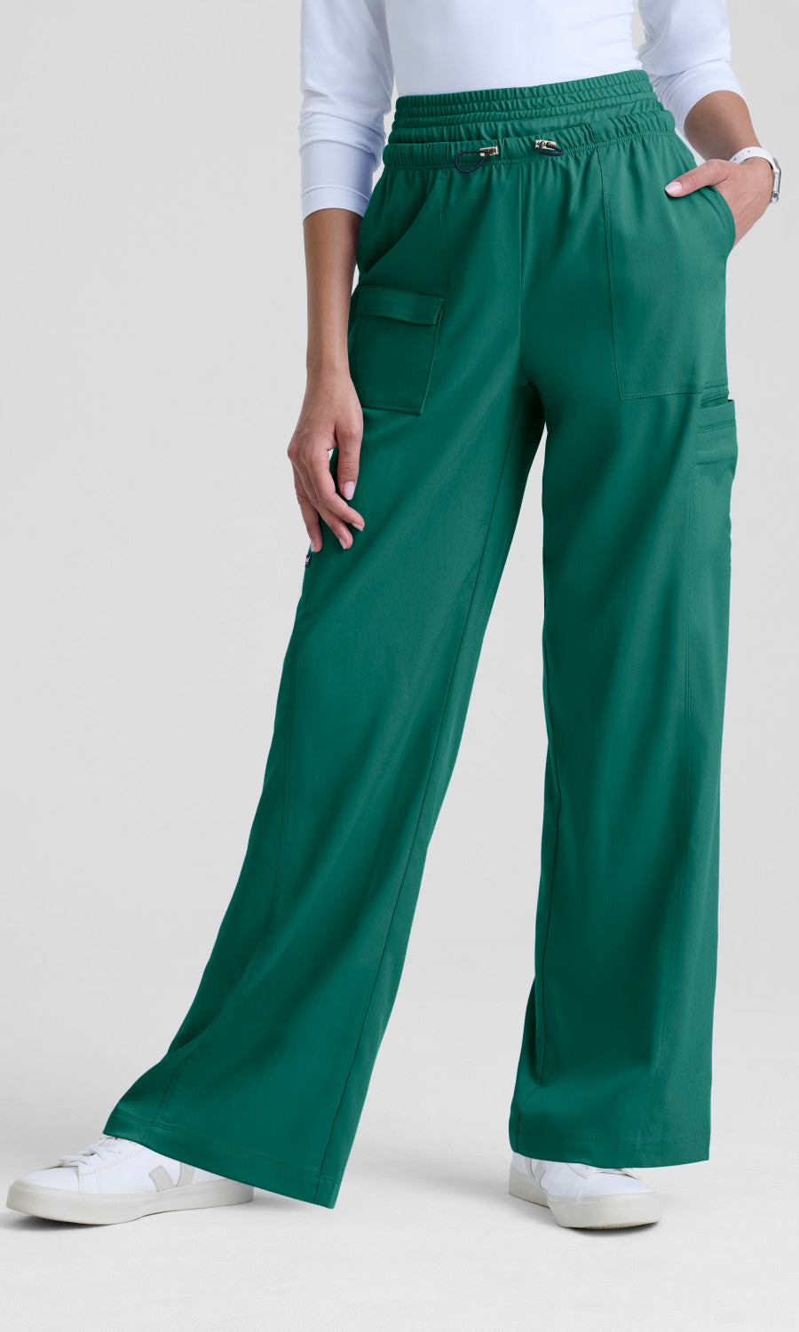 Grey's Anatomy Stretch GRSP747 Nina Pant Hunter Green - front