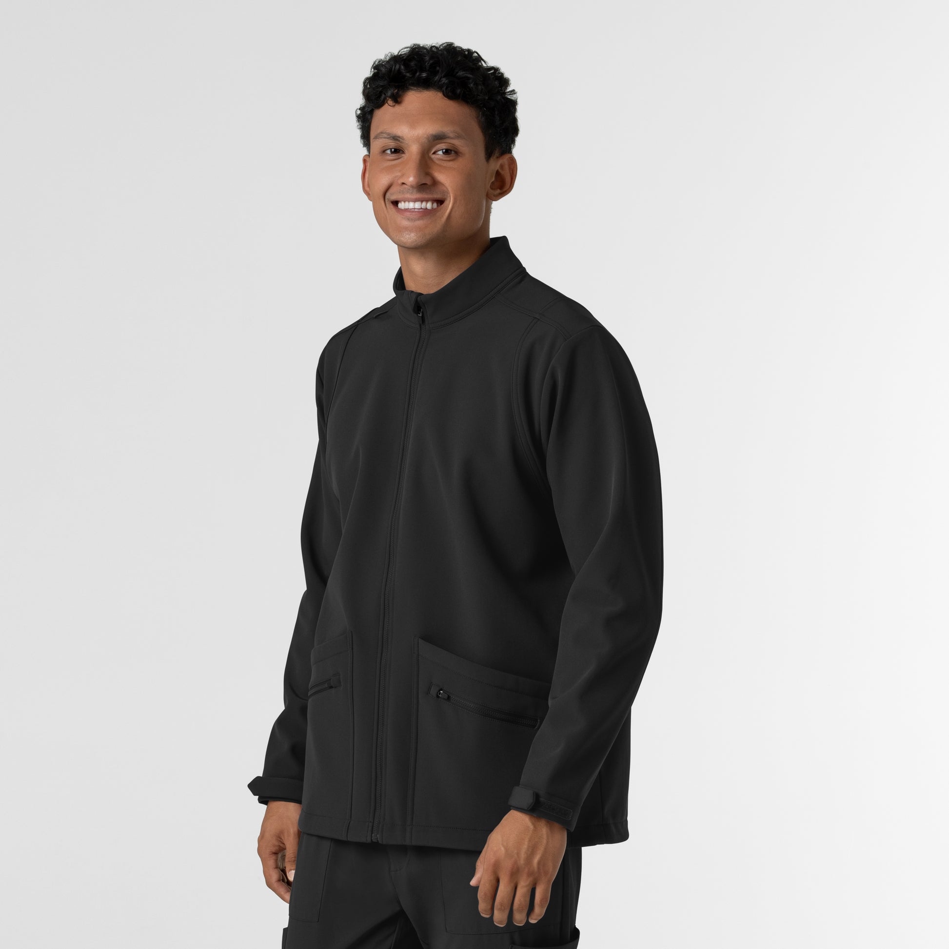 Layers 8609 Men's Soft Shell Scrub Jacket Black