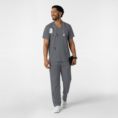 Boundless 6051 Unisex V-Neck Scrub Top Pewter Model Image Alternate | Wink