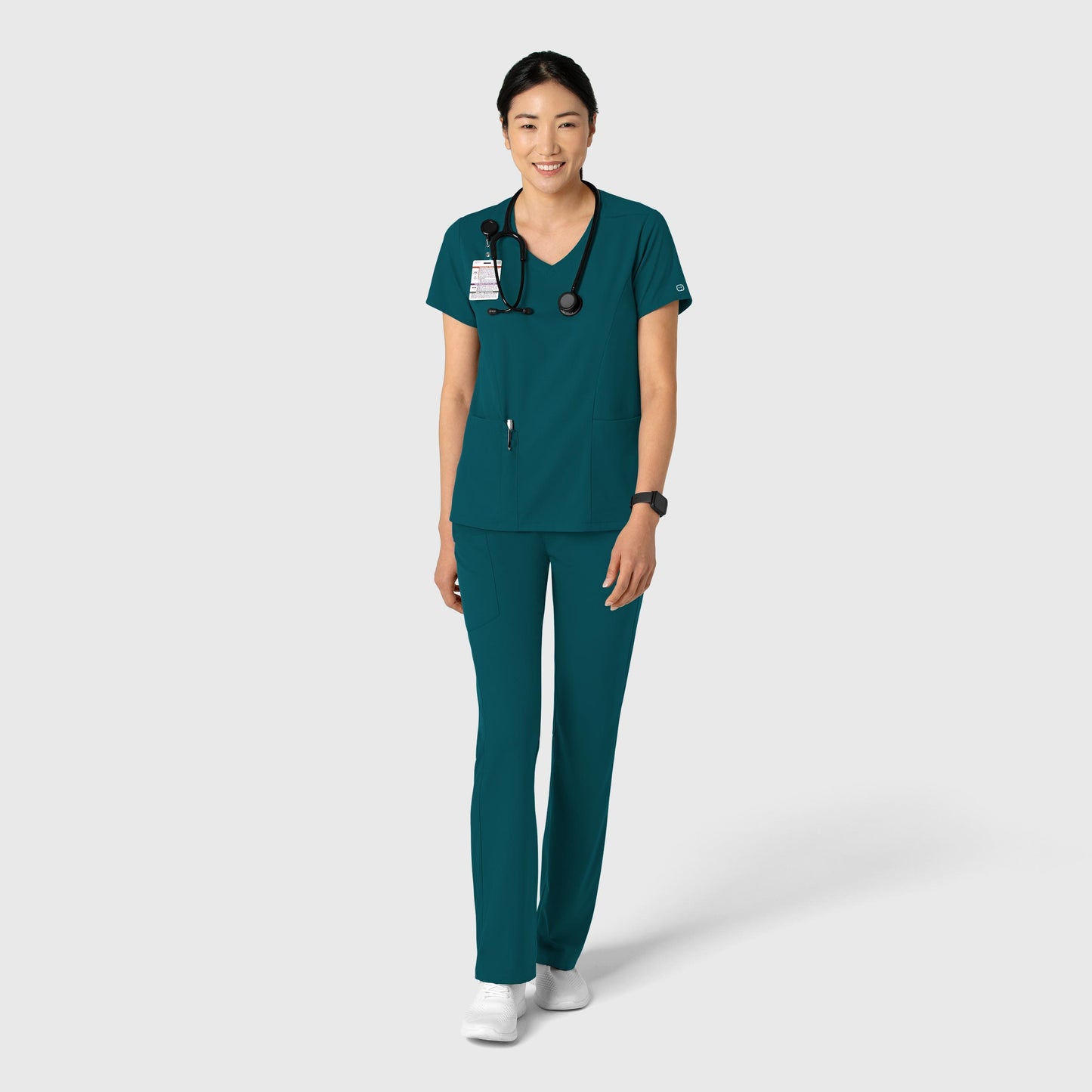 Boundless 6251 2-Pocket V-Neck Scrub Top Caribbean Model Image Alternate | Wink