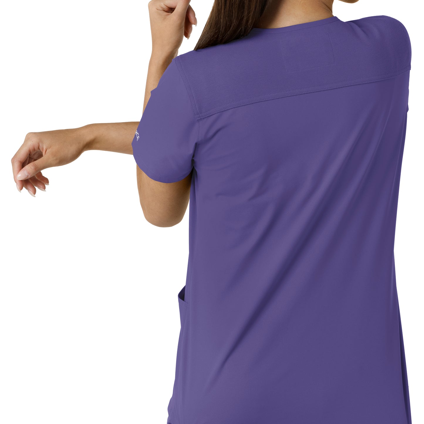 Force Essentials C12313 V-Neck Knit Panel Scrub Top Grape Model Image Alternate | Carhartt