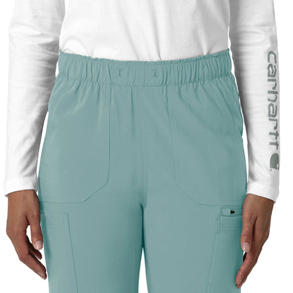 Force Cross-Flex C53210 Straight Leg Cargo Scrub Pants Summer Blue Model Image Left Side | Carhartt